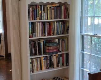 White Painted Scalloped-Top Bookcase