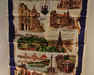 Vintage Edinburgh Scotland Souvenir Linen Tea Towel by Kay Dee