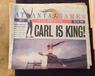 Atlanta Journal-Constitution July 30, 1996 Newspaper - Carl Lewis "Carl is King!"