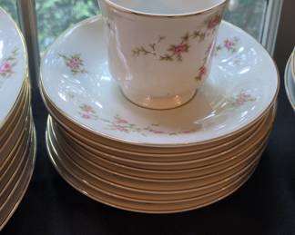 Rosette Fine China 35-Piece Dinnerware Set - Pattern 3908