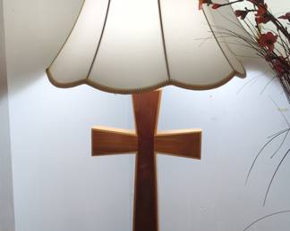 Handmade Wooden Cross Table Lamp