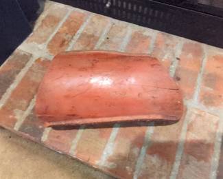 Vintage Terracotta Barrel Roof Tile Fragment