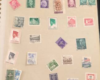 Vintage International Postage Stamp Collection Page