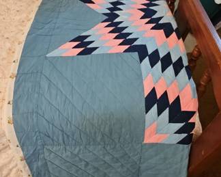 Vintage Lone Star Quilt with Diagonal Border