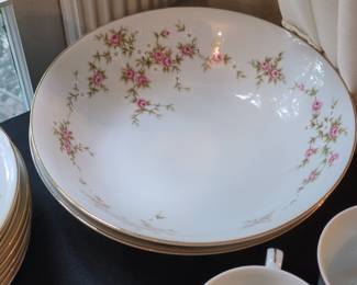 Rosette Fine China 35-Piece Dinnerware Set - Pattern 3908