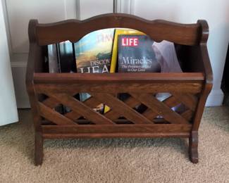 Vintage Lattice-Side Magazine Rack