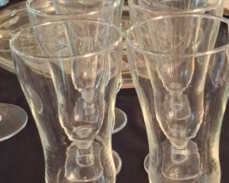 Glastonbury Lotus Clear Glass Footed Parfait Glasses