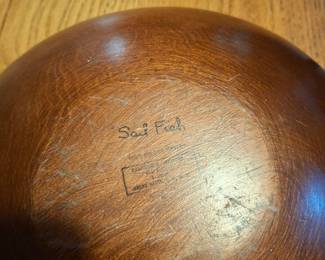 Vintage Hand-Painted Sailfish Wooden Bowl