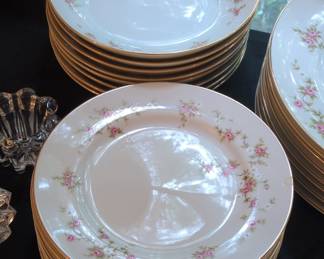 Rosette Fine China 35-Piece Dinnerware Set - Pattern 3908