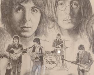 1976 Apple Arts Ltd. The Beatles Pencil-Style Lithograph by Gary Saderup