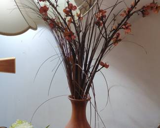 Terracotta Bud Vase with Artificial Fall Floral Arrangement