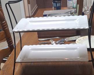 Fenton Silver Crest 2-Tier Serving Tray