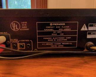Pioneer PD-4550 Compact Disc Player