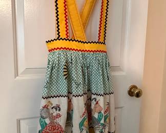 Vintage Square Dance Novelty Pinafore Apron with Musical purse