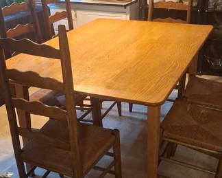 Ladder Back Dining Set with Rush Seats