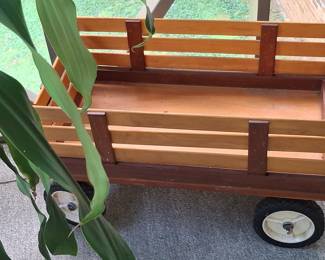 Vintage Wooden Garden Wagon with Removable Side Panels