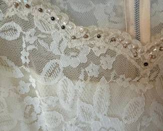 Vintage Lace and Tulle Wedding Dress with Tiered Skirt