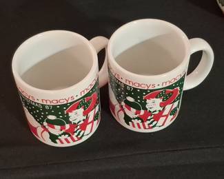 Macy's 1987 Christmas Promotional Mugs - Set of 2