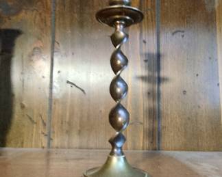 Vintage Brass Barley Twist Candlestick