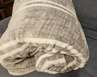 Plush Striped Throw Blanket