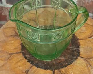Hazel-Atlas Florentine No. 1 Green Depression Glass Creamer