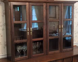 Arts & Crafts Mission Oak Four-Door Hutch Topper
