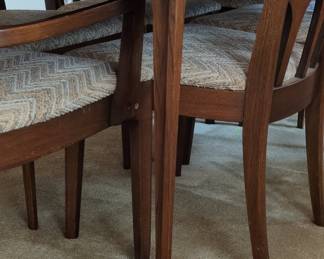 Broyhill Brasilia Mid-Century Modern Walnut Dining Set with Cathedral Back Chairs