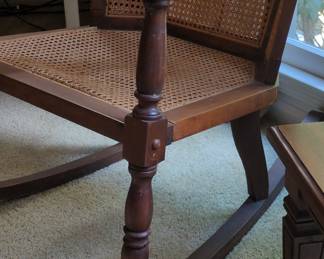 Antique Victorian Cane Back Rocking Chair