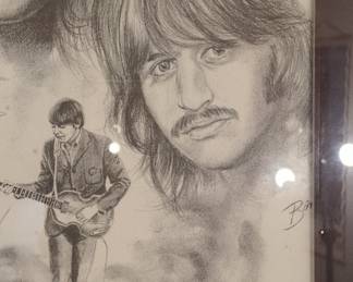 1976 Apple Arts Ltd. The Beatles Pencil-Style Lithograph by Gary Saderup