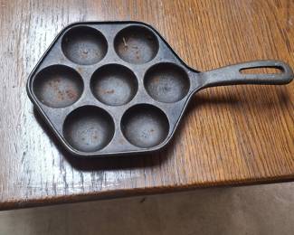 Vintage Cast Iron Aebleskiver Pan by Henriksen Imports