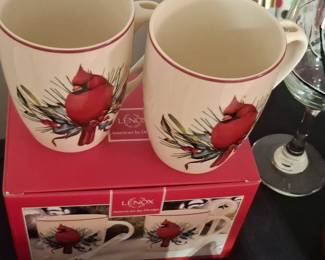Lenox Winter Greetings Cardinal Mugs