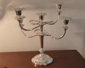 Silver Plated Five-Light Candelabra