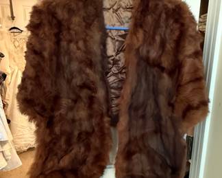 Vintage Brown Mink Fur Stole