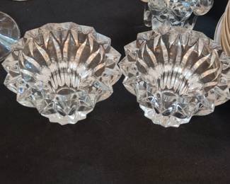 Set of 2 Starburst Crystal Clear Star Shaped Votive/Pillar/Taper Candle Holders