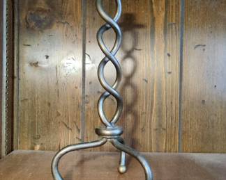 Vintage Wrought Iron Twisted Column Candlestick