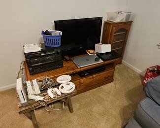 Vintage Oak Hall Table with Mirror