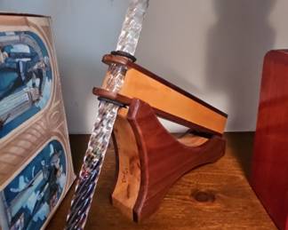 Artisan Hand-Blown Glass Calligraphy Dip Pen with Custom Wood Stand