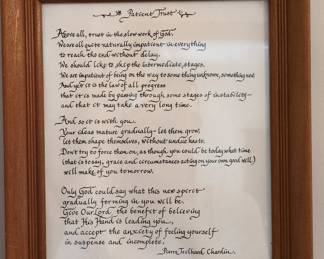 Marie Donovan Potter Calligraphy Print: Patient Trust