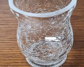 Vintage Clear Crackle Glass Votive Holder