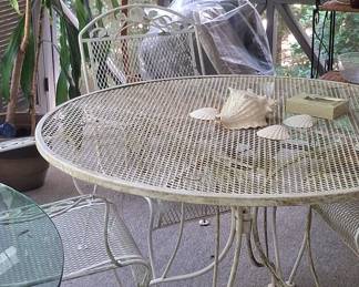 Vintage Wrought Iron Patio Dining Set