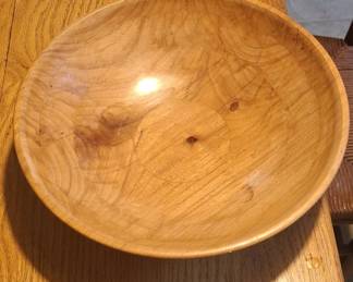 Hand-Turned Cherry Wood Serving Bowl