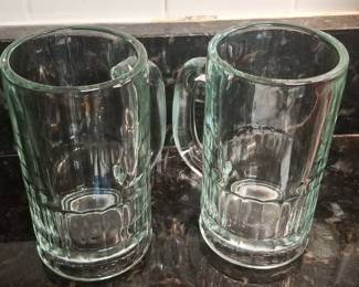 Vintage Anchor Hocking Paneled Beer Mugs