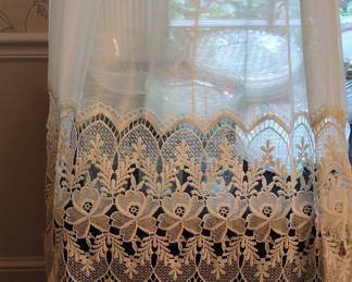 Belgian Linen Curtain with Bruges Lace Border