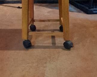Mid-Century Modern Rolling Utility Stool