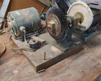Vintage Sears Craftsman Bench Grinder with Wire Wheel