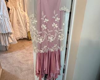 Vintage Mauve Formal Gown and Matching Satin Heels