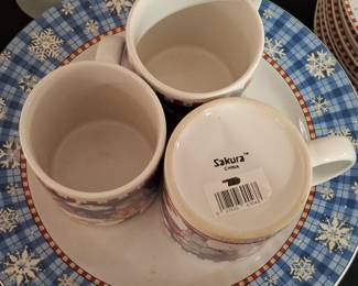 Sakura Debbie Mumm Snowman Christmas Dinnerware Set