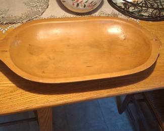 Hand-Carved Wooden Dough Bowl