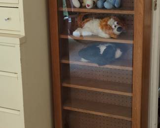 Oak Veneer Curio Display Cabinet