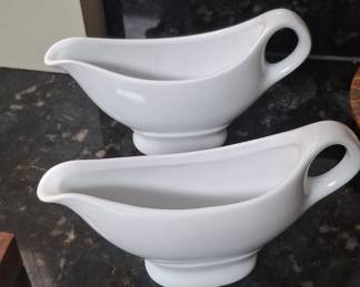 Vintage White Ironstone Gravy Boats
